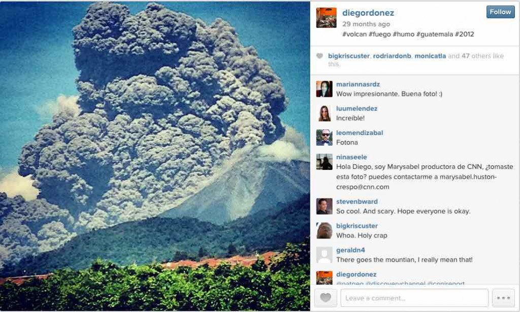 Eruption from Volcan de Fuego in 2012