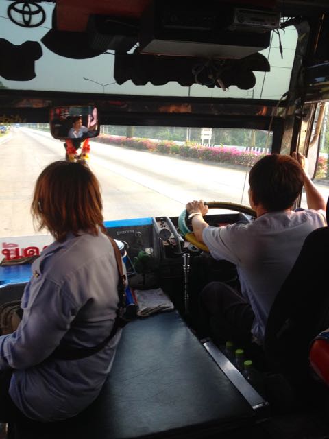 Big red bus in Thailand